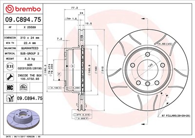 BREMBO 09.C894.75 EAN: 8020584231913.