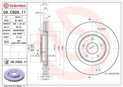 BREMBO 09.C928.11 EAN: 8020584236246.