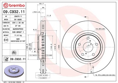 BREMBO 09.C932.11 EAN: 8020584319772.