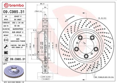 BREMBO 09.C985.31 EAN: 8020584323861.
