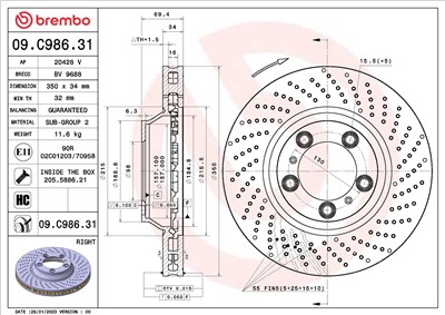 BREMBO 09.C986.31 EAN: 8020584323878.