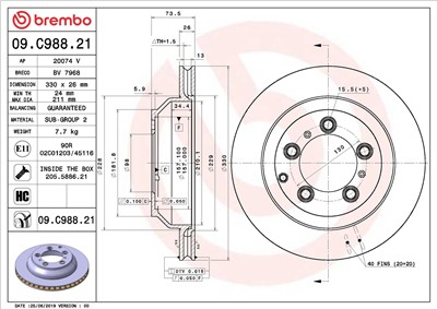 BREMBO 09.C988.21 EAN: 8020584239445.