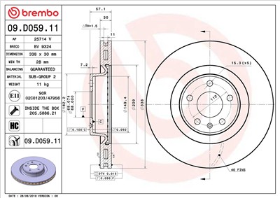 BREMBO 09.D059.11 EAN: 8020584234181.
