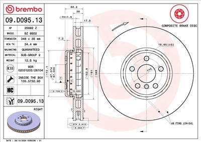 BREMBO 09.D095.13 EAN: 8020584223598.