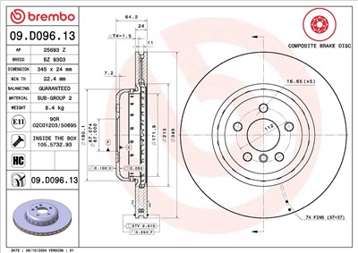 BREMBO 09.D096.13 EAN: 8020584224441.