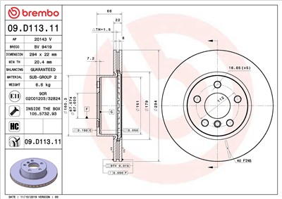 BREMBO 09.D113.11 EAN: 8020584310991.