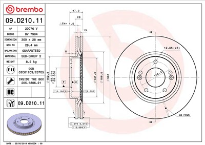 BREMBO 09.D210.11 EAN: 8020584238998.