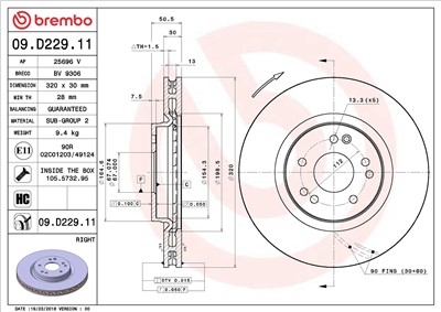 BREMBO 09.D229.11 EAN: 8020584232347.