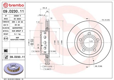 BREMBO 09.D230.11 EAN: 8020584233221.
