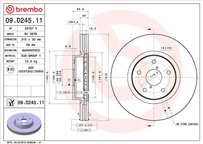 BREMBO 09.D245.11 EAN: 8020584236260.
