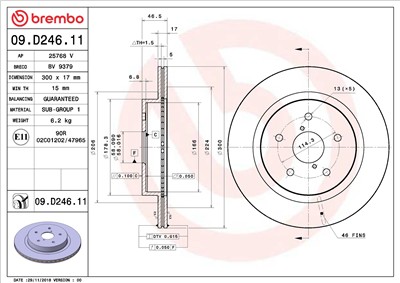 BREMBO 09.D246.11 EAN: 8020584236239.