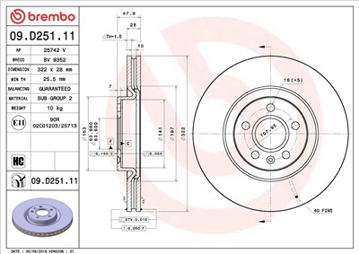 BREMBO 09.D251.11 EAN: 8020584234655.