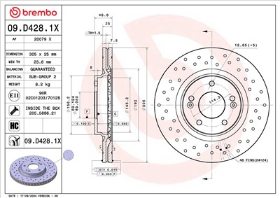 BREMBO 09.D428.1X EAN: 8020584340967.