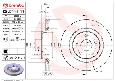 BREMBO 09.D444.11 EAN: 8020584310779.
