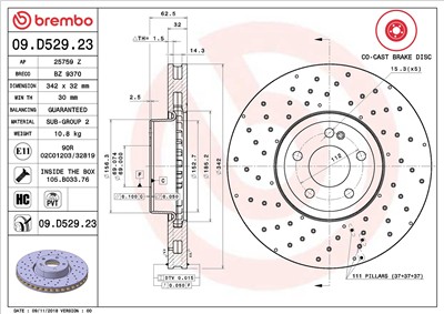 BREMBO 09.D529.23 EAN: 8020584232507.