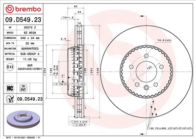 BREMBO 09.D549.23 EAN: 8020584316016.