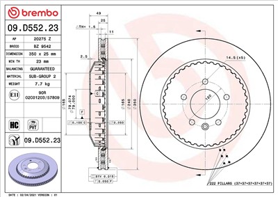 BREMBO 09.D552.23 EAN: 8020584316047.