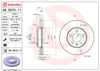 BREMBO 09.D570.11 EAN: 8020584310717.