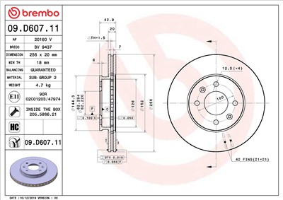 BREMBO 09.D607.11 EAN: 8020584316924.