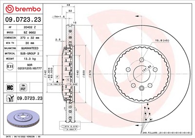 BREMBO 09.D723.23 EAN: 8020584321577.