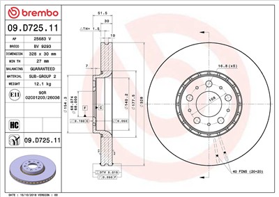 BREMBO 09.D725.11 EAN: 8020584234716.