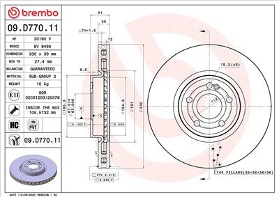 BREMBO 09.D770.11 EAN: 8020584313169.