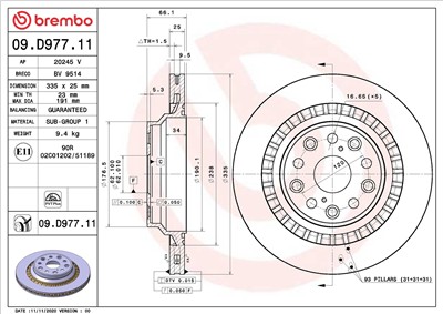 BREMBO 09.D977.11 EAN: 8020584313244.