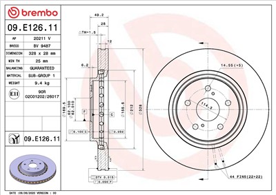 BREMBO 09.E126.11 EAN: 8020584313527.