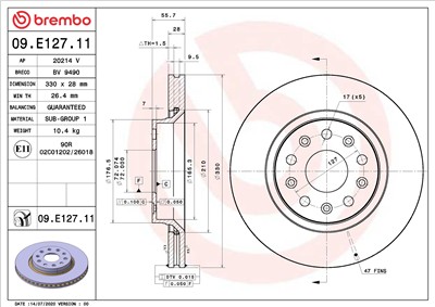 BREMBO 09.E127.11 EAN: 8020584313534.