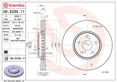 BREMBO 09.E230.11 EAN: 8020584317648.