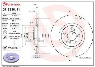 BREMBO 09.E236.11 EAN: 8020584313664.
