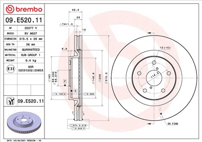 BREMBO 09.E520.11 EAN: 8020584320594.