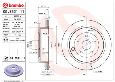 BREMBO 09.E521.11 EAN: 8020584321331.