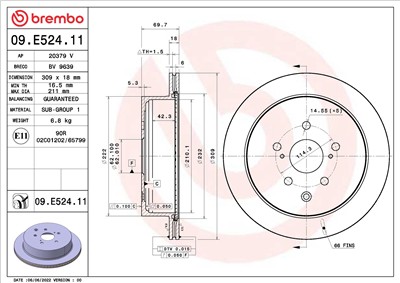 BREMBO 09.E524.11 EAN: 8020584321294.