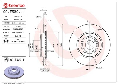 BREMBO 09.E530.11 EAN: 8020584321386.