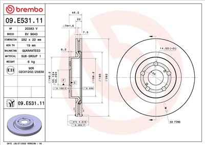 BREMBO 09.E531.11 EAN: 8020584321393.