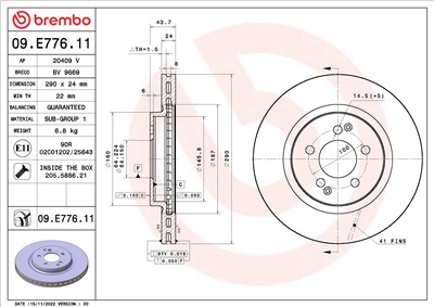 BREMBO 09.E776.11 EAN: 8020584321706.