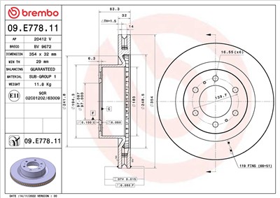 BREMBO 09.E778.11 EAN: 8020584321751.