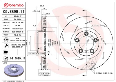 BREMBO 09.E899.11 EAN: 8020584323915.
