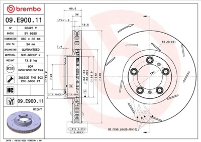BREMBO 09.E900.11 EAN: 8020584323922.