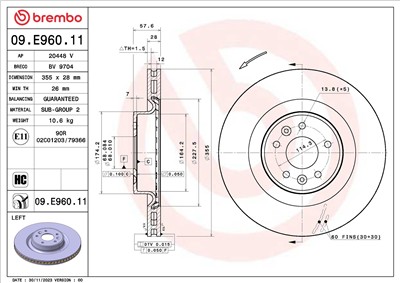 BREMBO 09.E960.11 EAN: 8020584326565.