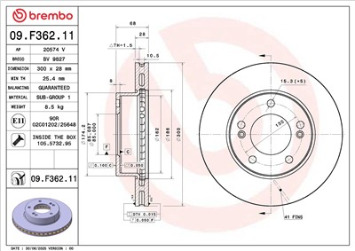 BREMBO 09.F362.11 EAN: 8020584342596.