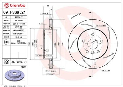 BREMBO 09.F369.21 EAN: 8020584341834.