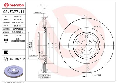 BREMBO 09.F377.11 EAN: 8020584342244.
