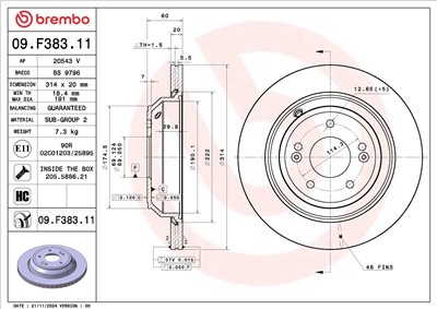 BREMBO 09.F383.11 EAN: 8020584341094.