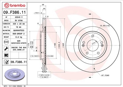 BREMBO 09.F386.11 EAN: 8020584341117.