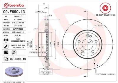 BREMBO 09.F690.13 EAN: 8020584341742.