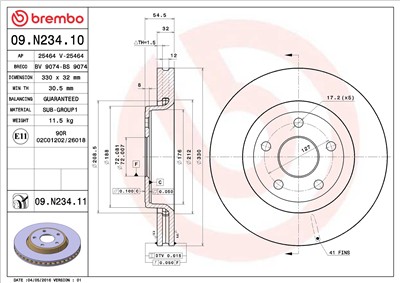 BREMBO 09.N234.11 EAN: 8020584224885.