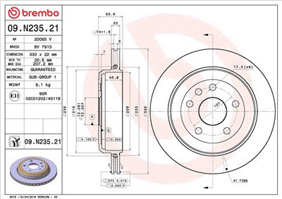 BREMBO 09.N235.21 EAN: 8020584238950.