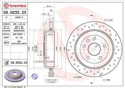 BREMBO 09.N235.2X EAN: 8020584320273.